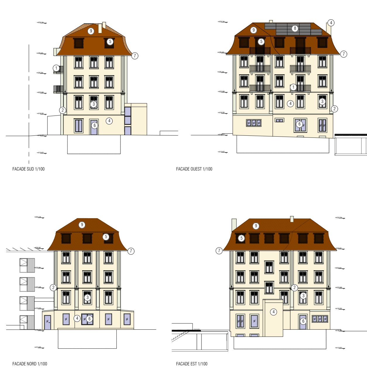 Rénovation de la toiture, de la façade et du sous-sol d’un immeuble d’activité et de logements – En cours